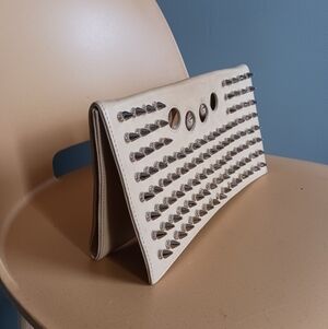 RK Genuine Leather Studded Clutch